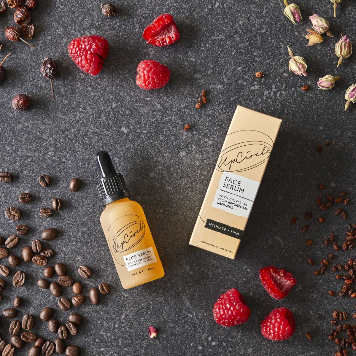 Organic Face Serum with Coffee + Rosehip Oil